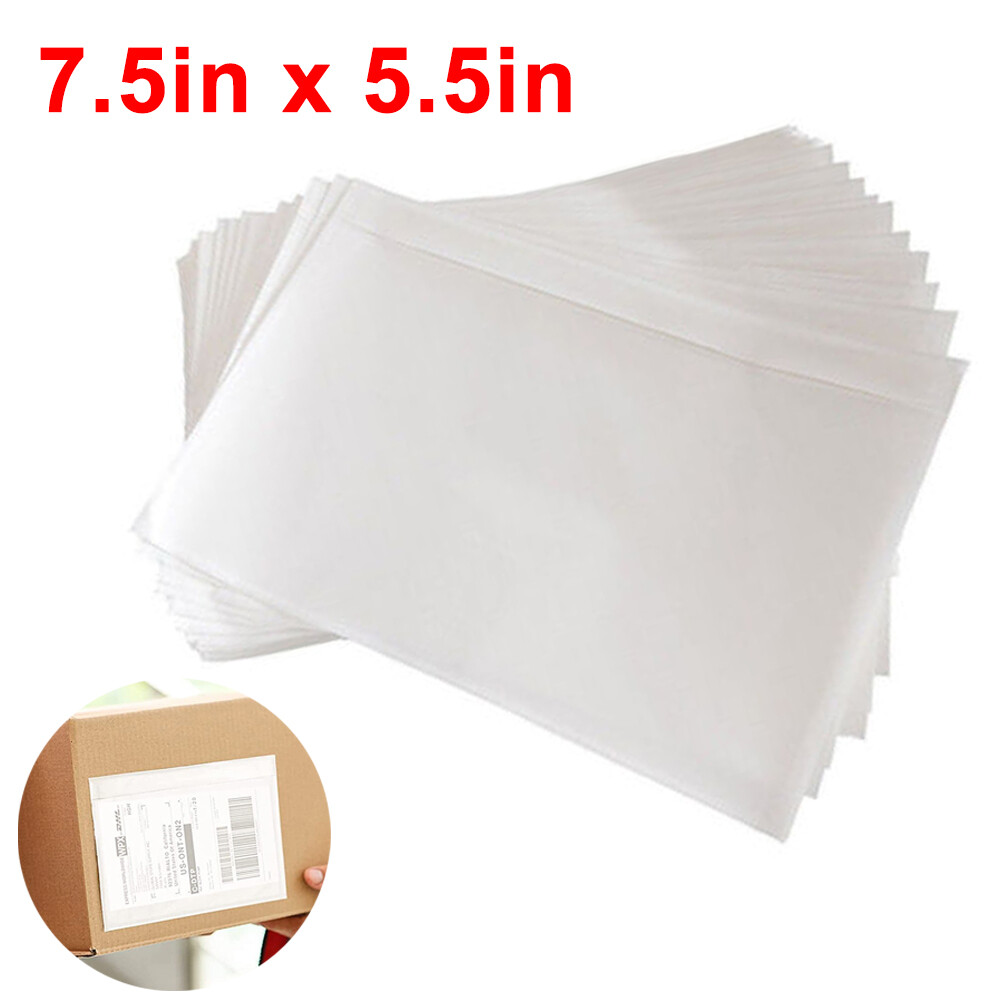 50-1000 7.5″ x 5.5″ Clear Adhesive Packing List Shipping Label Envelopes Pouches