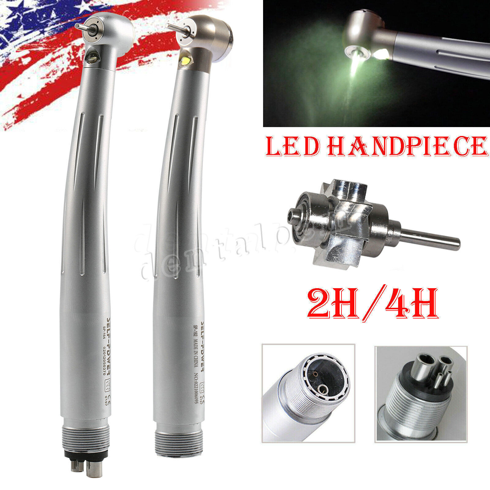 1-10 Turbina LED 2/4 orificios con pieza mano de alta velocidad dental NSK Style