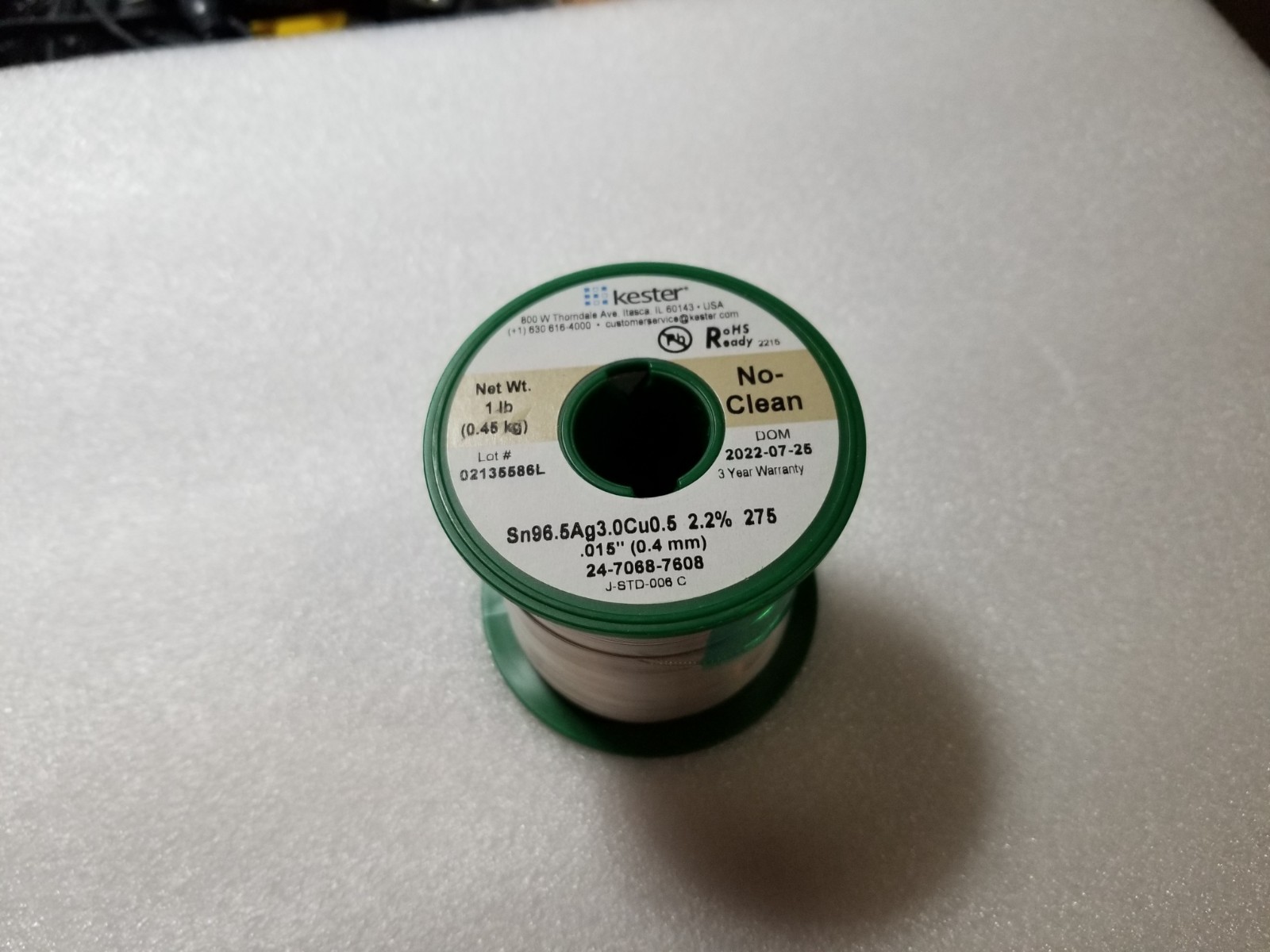 Kester Wire Solder 1LB Roll No Clean PN 24-7068-7608 NEW