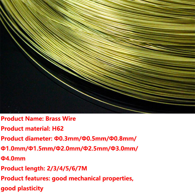 H62 Pure Cu Copper Wire Brass Wire 0.3/0.5/0.8/1/1.5mm-4mm Uncoated Cable Line