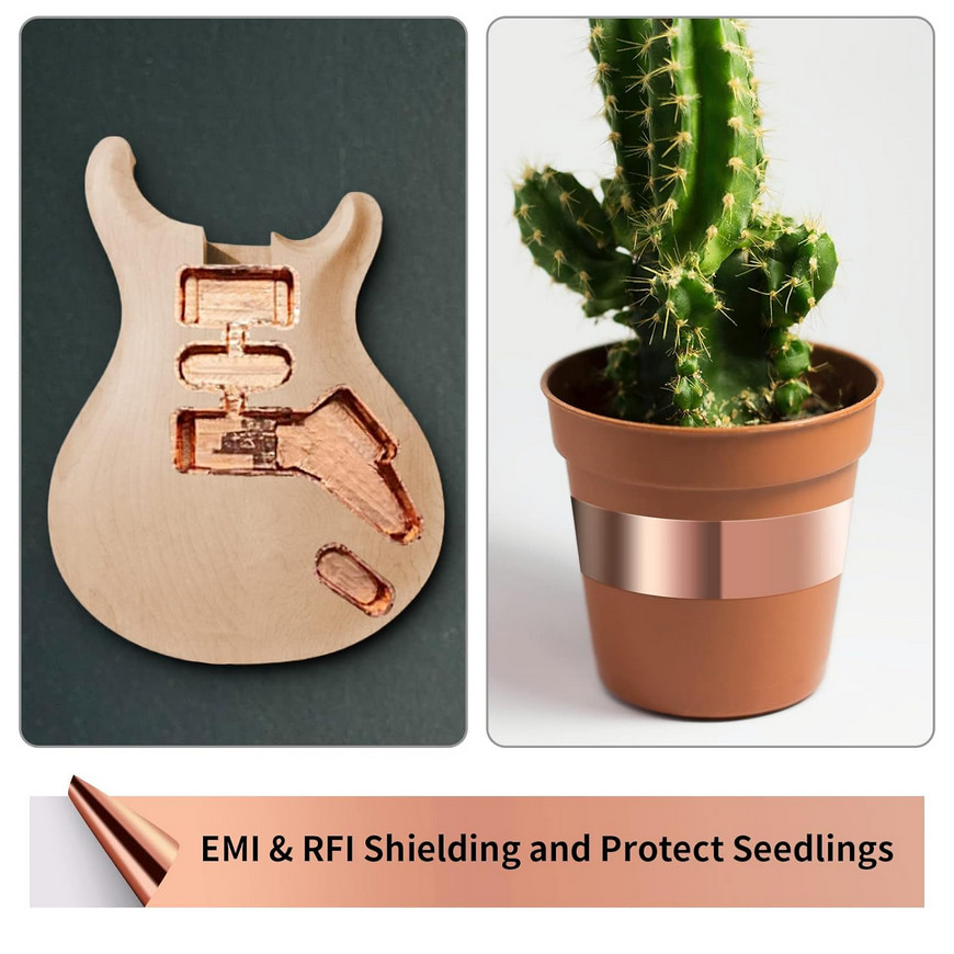 Copper Foil Tape with Conductive Adhesive for Guitar & EMI Shielding 2In x 33Ft