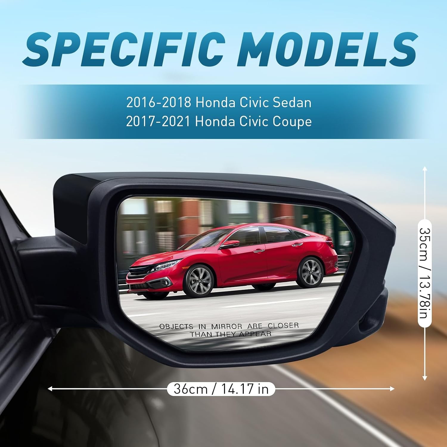 Passenger Side Mirror Compatible with Honda Civic 2016-2021 with Camera, Heated