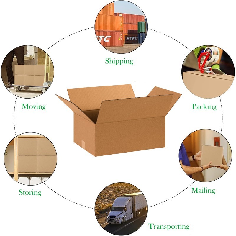Shipping Boxes 14 x 10 x 6 in., 6/12 Pack | For Packaging, Moving, and Storage
