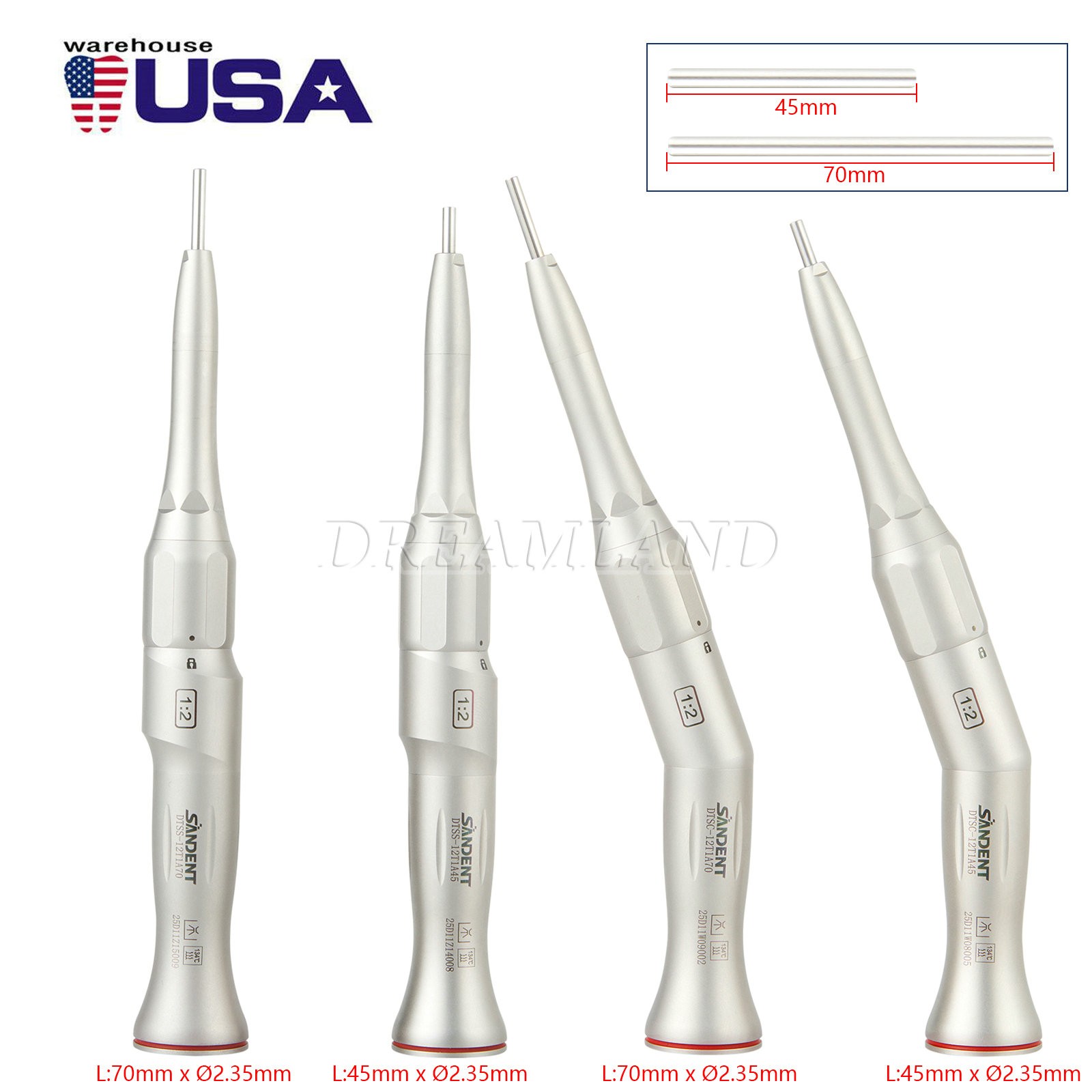Dental Surgical Handpiece 20° Angle Straight Attachment 1:2 E-type NSK Style