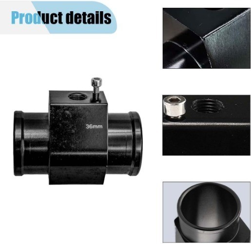 3PCS Water Temp Joint Pipe, Sensor Gauge Radiator Hose Adapter, Uni Size: 36MM