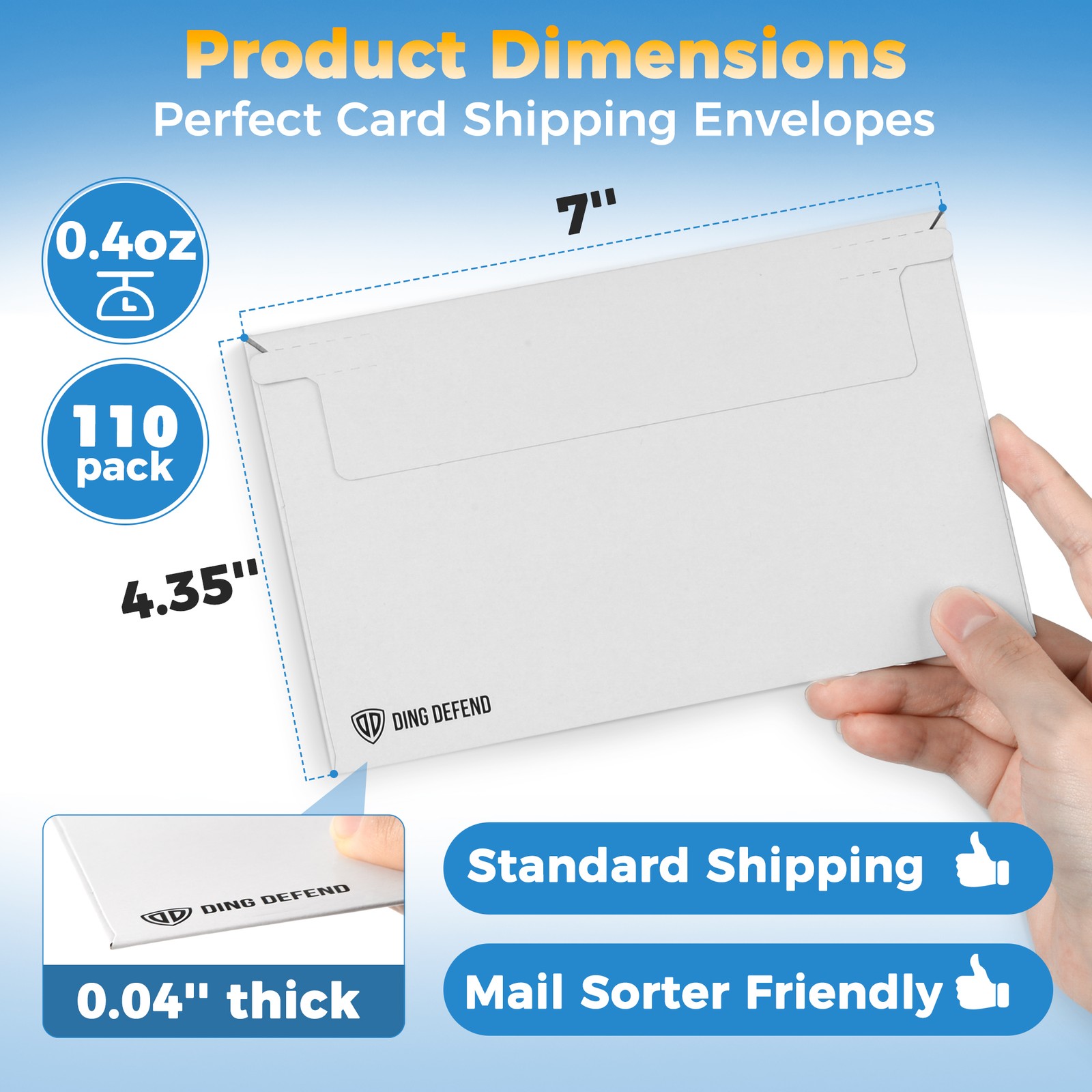 110-Pack Card Shipping Envelopes – 7 x 4.35 Inches Trading Cards Mailers