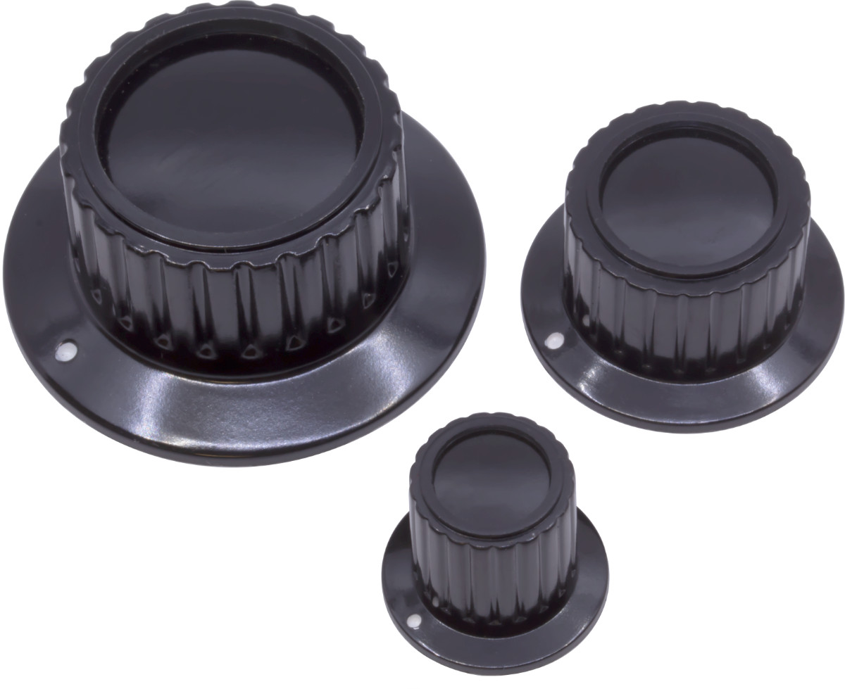 CED P-K415-28 BLACK ORANGE AMP SYTLE KNOB 28mm 1/4″SHAFT RADIO 1PC