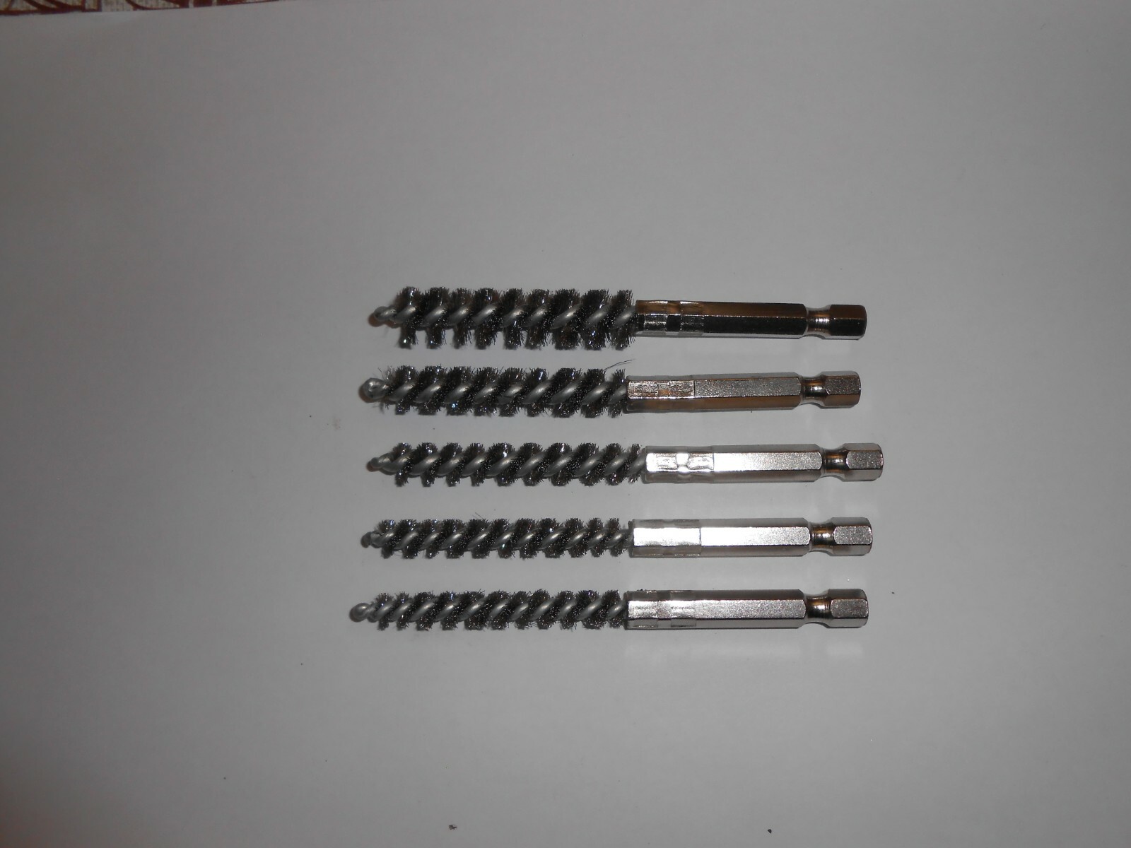 5S610 industrial tube cleaning brush set 1/4” hex 5 pc 6,7,8,9,10 mm dia. SS