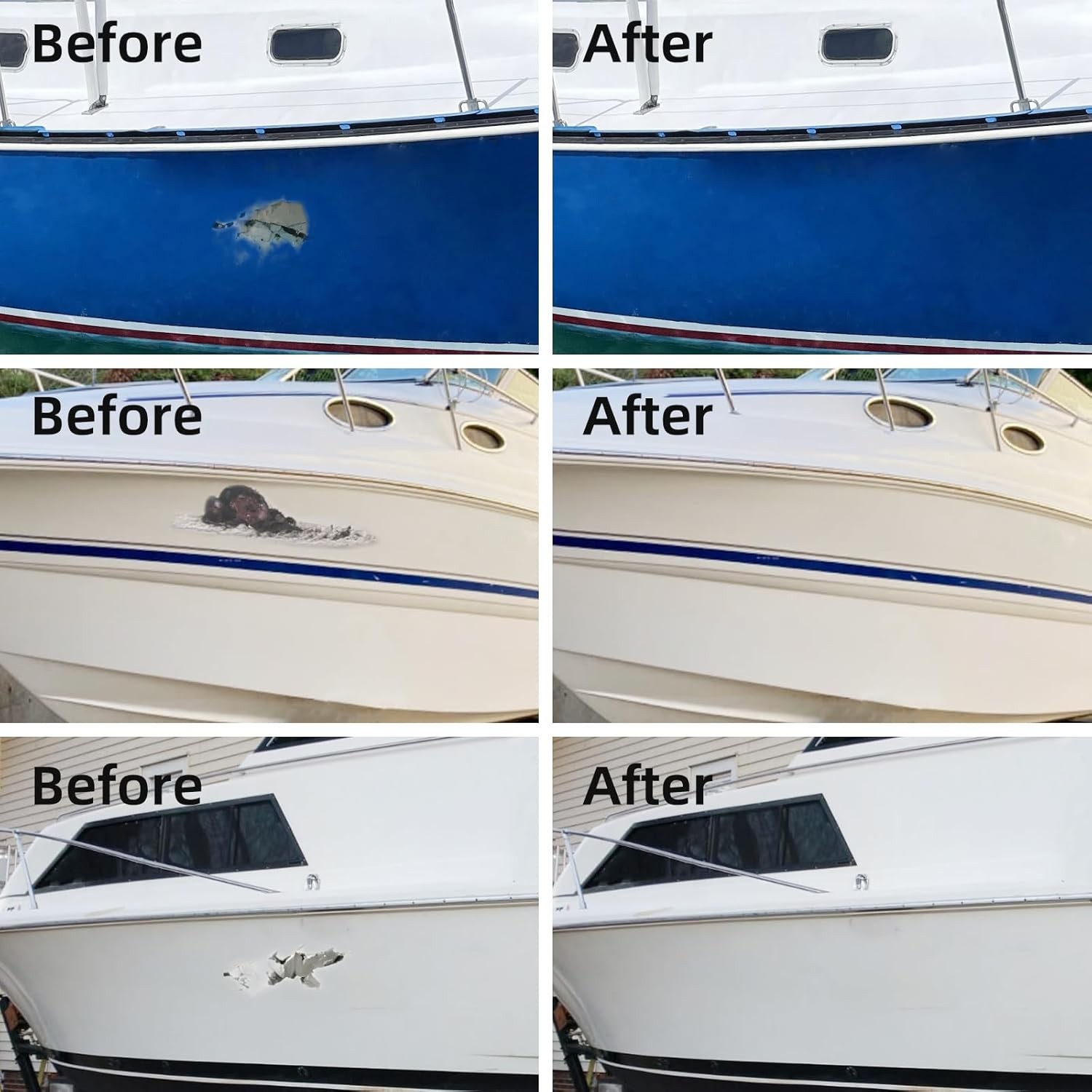 Gel Coat Repair Kit Boat Fiberglass Scratch Marine Gelcoat Filler Color Match