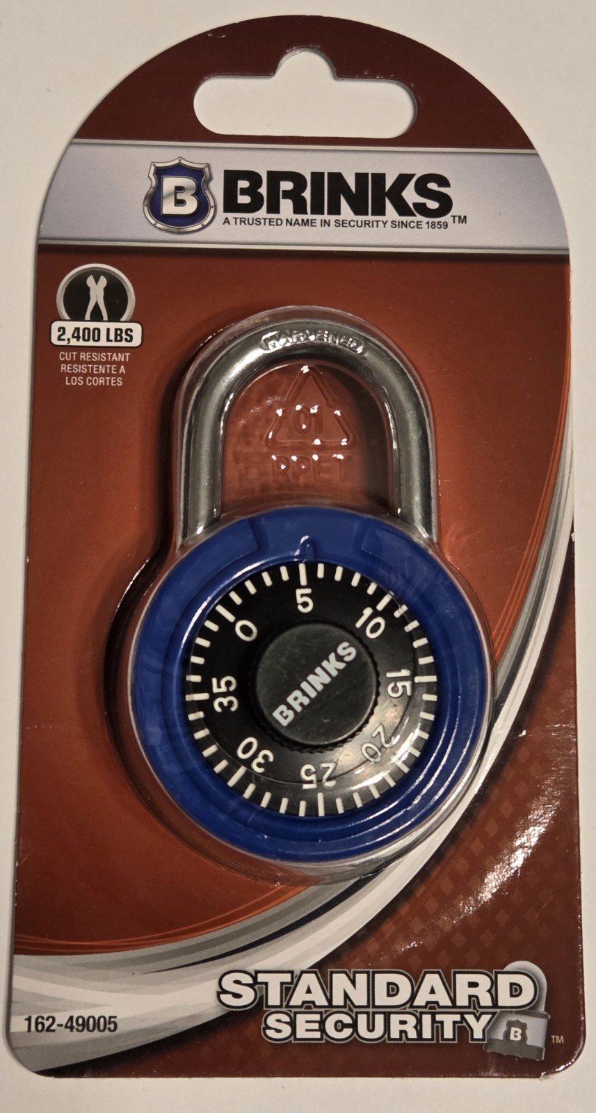 BLUE – BRINKS 50mm 2″ Dial Combination Padlock – Standard Security 162-49005