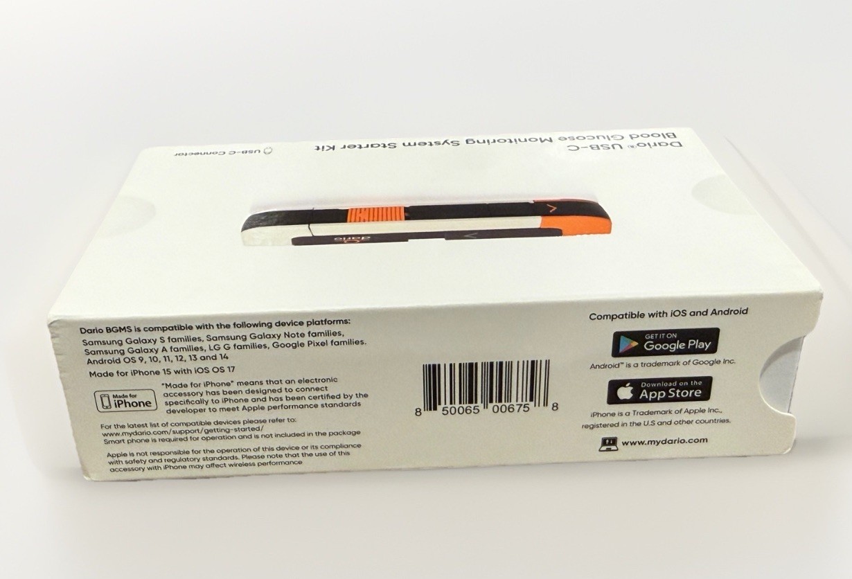 DARIO Smart Glucose Monitor Kit | USB-C Port (Compatible with Android & iPhone