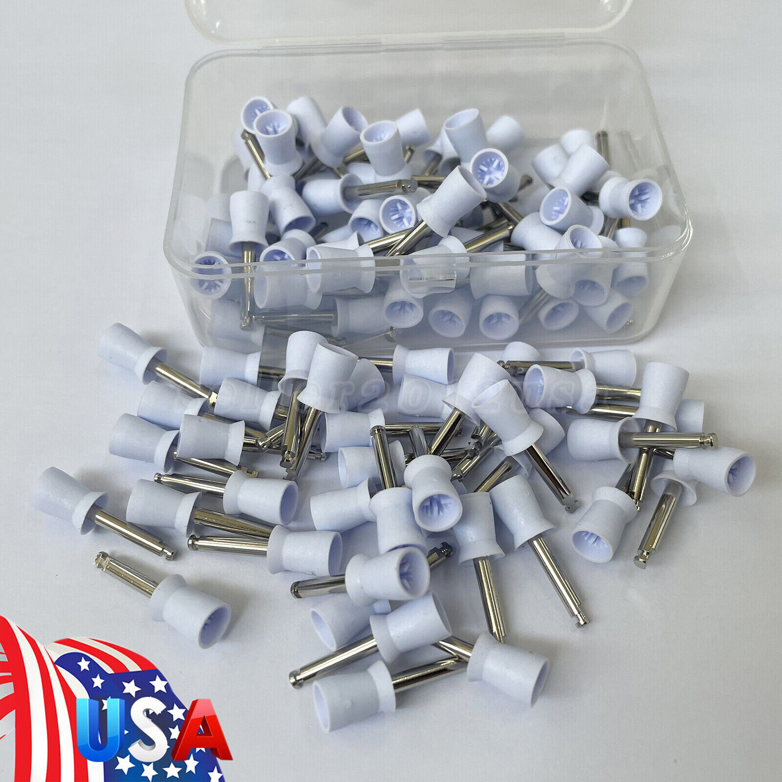 100pcs Dental Tooth Prophy Polishing Cups Latch Type Rubber Polish Polisher US
