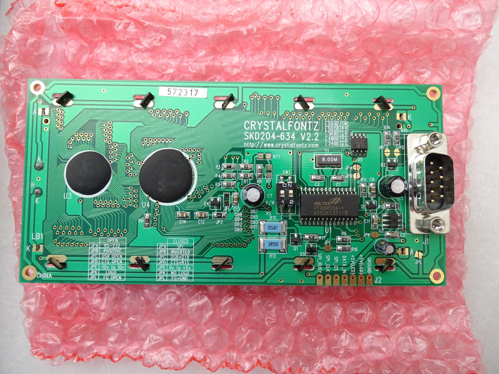CRYSTALFONTZ SKD204-634 V2.2 CHINA / NOS / SEE ALL INFO / FS / 3ABN_Z2
