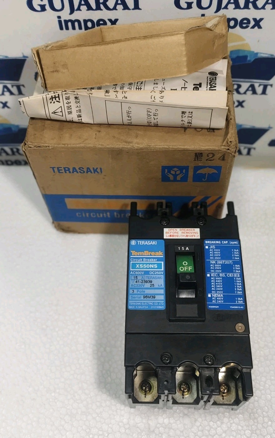 TERASAKI ELECTRIC XS50NS 3P 15A 600VAC 25KA TemBreak Circuit Breaker MALAYSIA