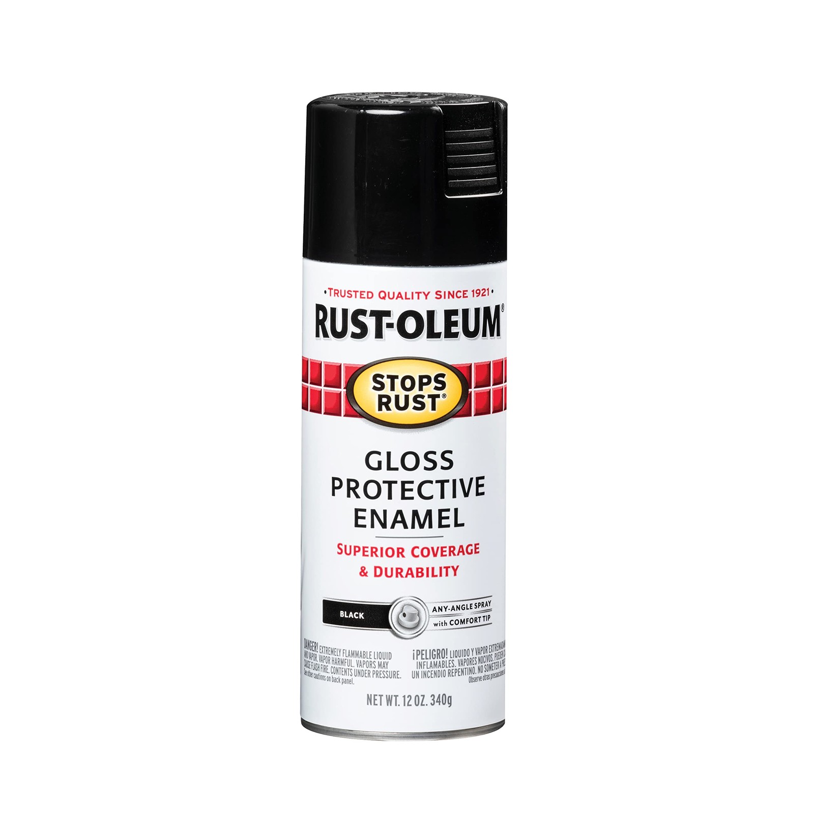 Rust-Oleum 7779830 Stops Rust Spray Paint, 12 oz, Gloss Black