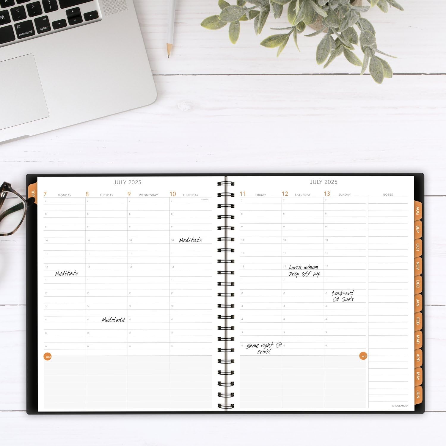 AT A GLANCE Academic Planner 2025-2026 Spiral Bound Weekly Monthly Organizer …