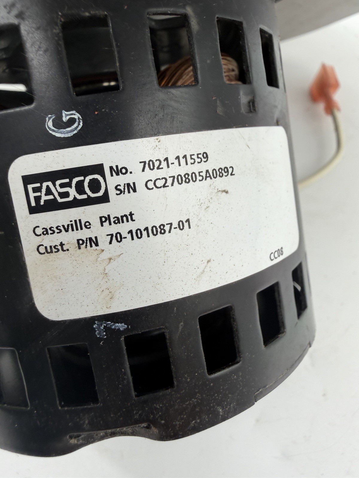 Rheem Ruud 70-101087-01 Fasco 7021-11559 Furnace Draft Inducer used, tested
