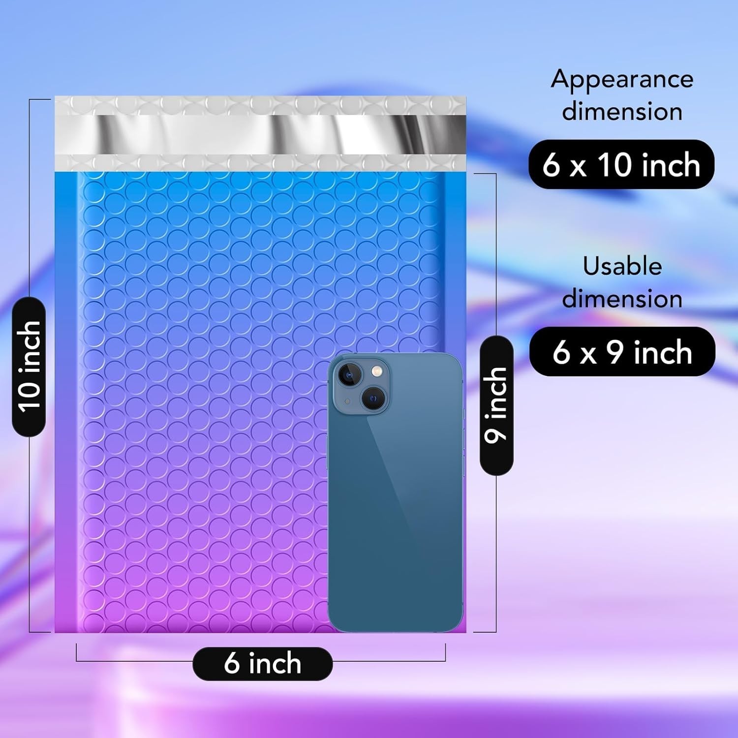 600Pc Poly Bubble Mailers 6×10 Padded Envelopes Shipping Mailing Bags BluePurple