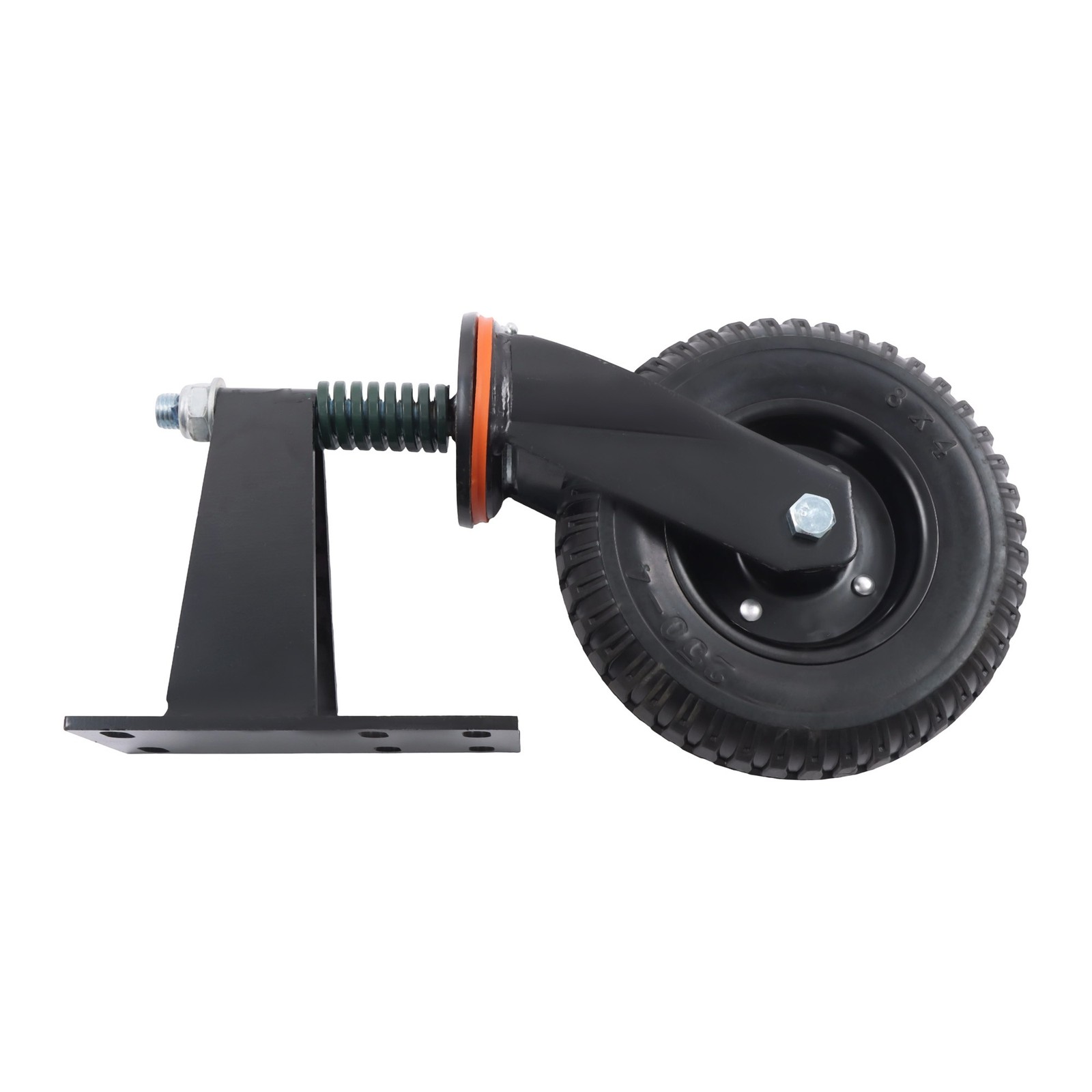2 Pcs Gate Casters 8″ Heavy Duty (Straight/U-Bolt) Spring-Loaded 600Lbs Caster