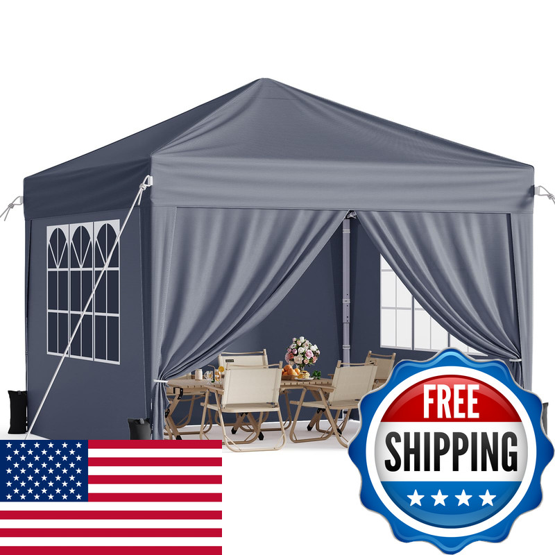 Vinabilia 10X10 Pop Up Canopy Sidewalls Instant Portable Canopy Tent Carry Bag