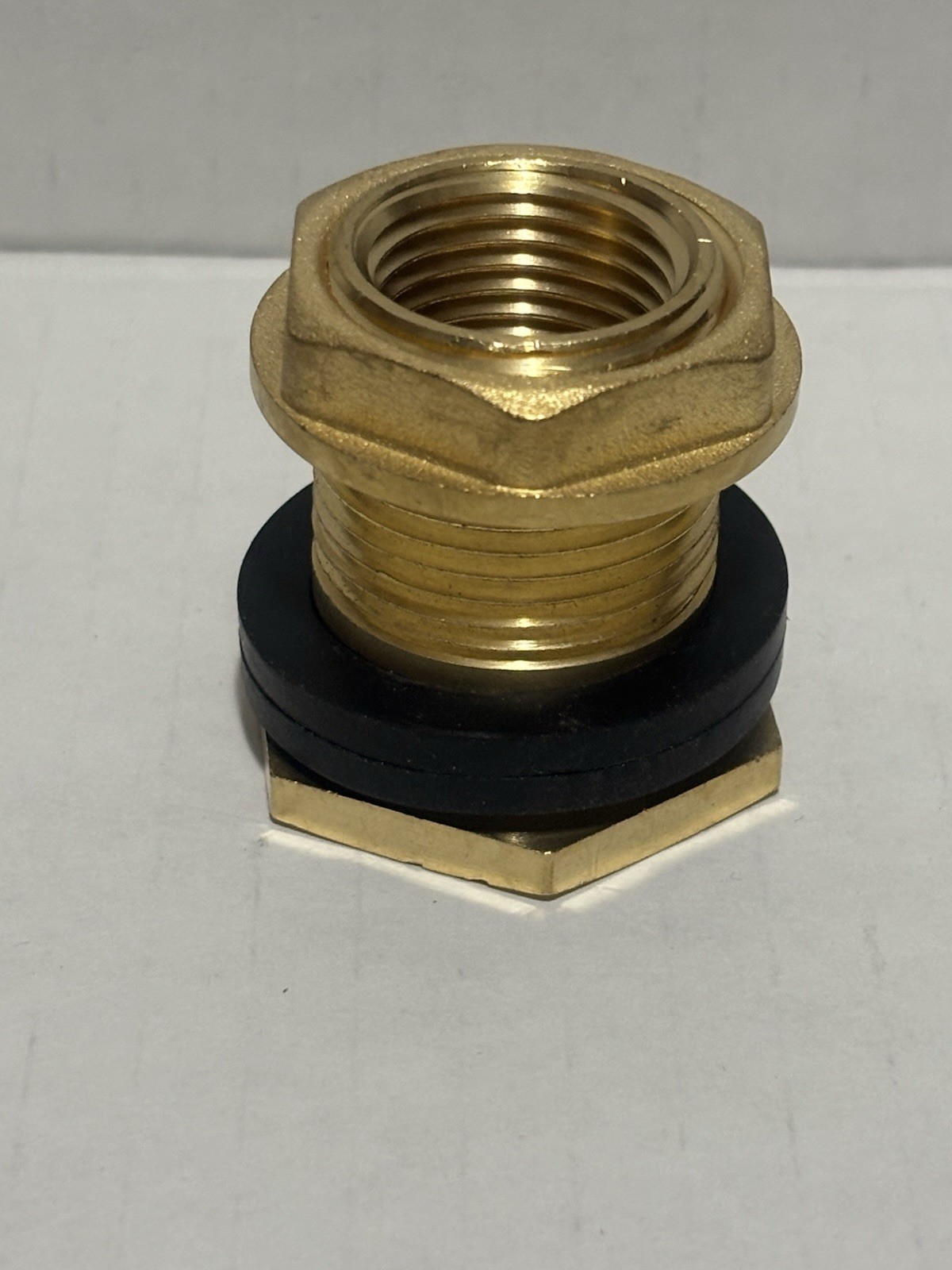 2 Pk 1/2″ NPT Female 3/4″ NPT Male Bulkhead Fitting Brass Water Tank Connector
