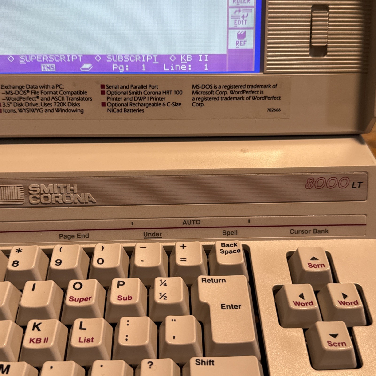 Smith Corona PWP 8000 LT Laptop Personal Word Processor Tested Working