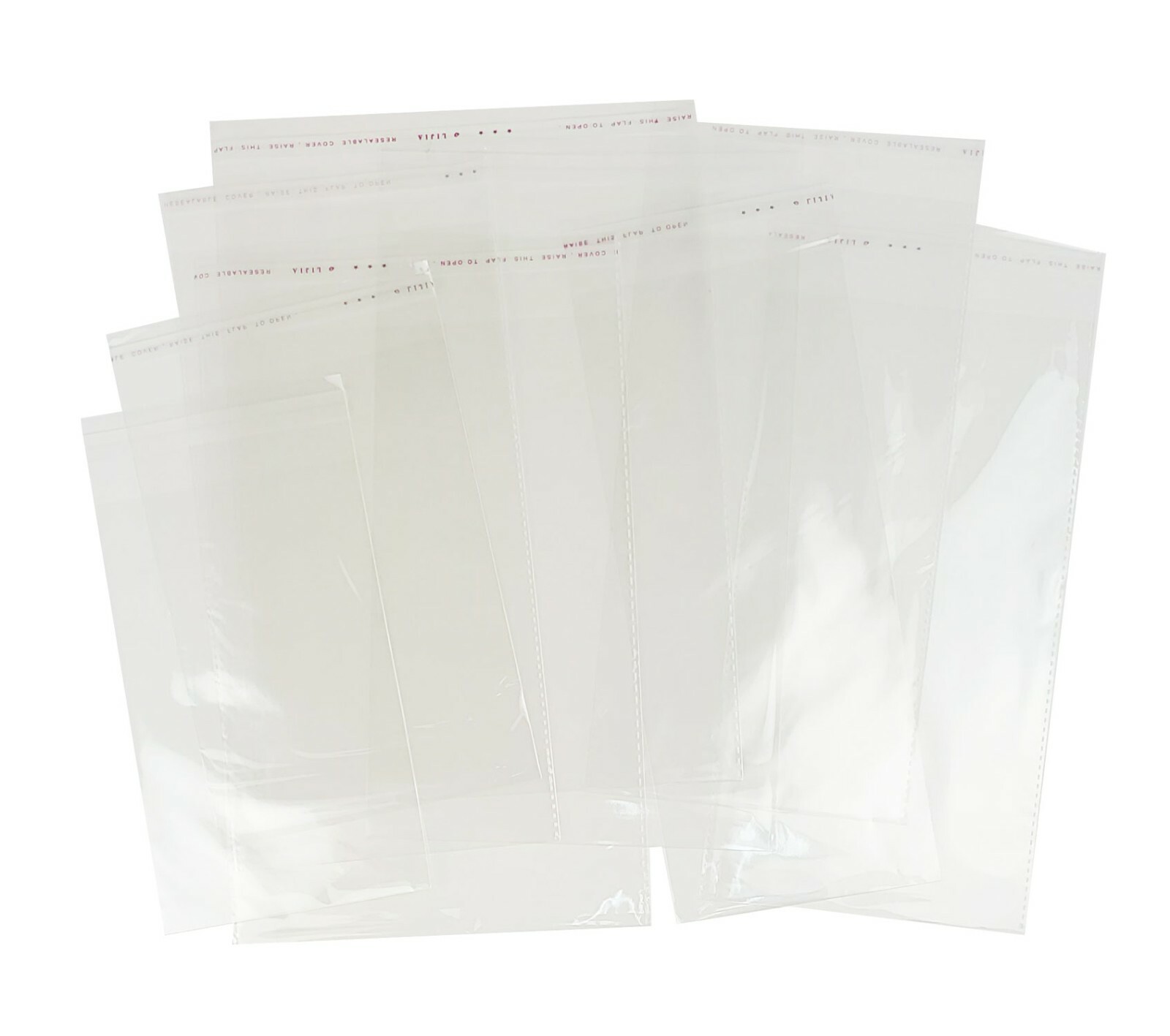 100 pcs Resealable Poly Bags Transparent OPP Bag Plastic Bags Self Adhesive Seal