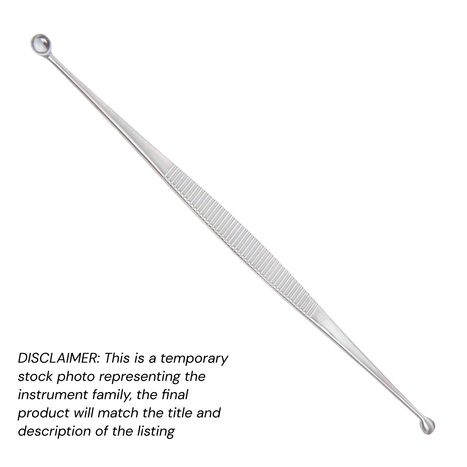 Set of 4 Martini Dermal Curettes, Dbl Ended, 4.5″, Small, (1.5×1.5/2×2 mm) Ends