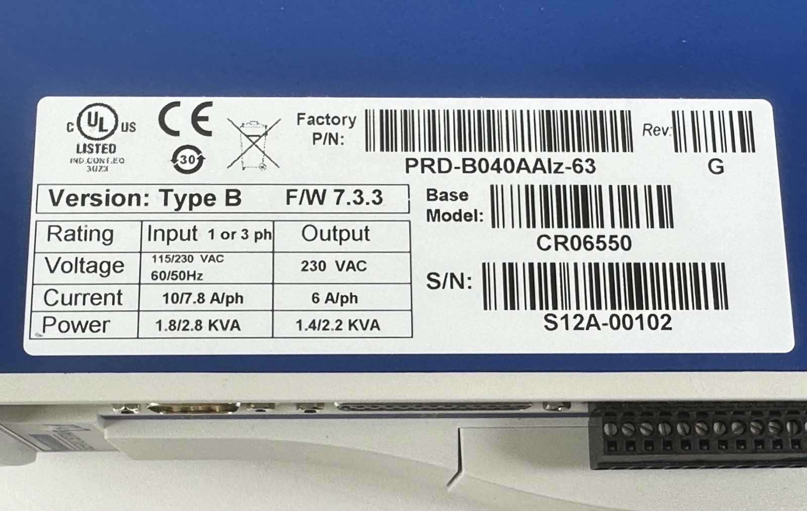 (NEW) Kollmorgen CR06550 Servostar CD Servo Drive