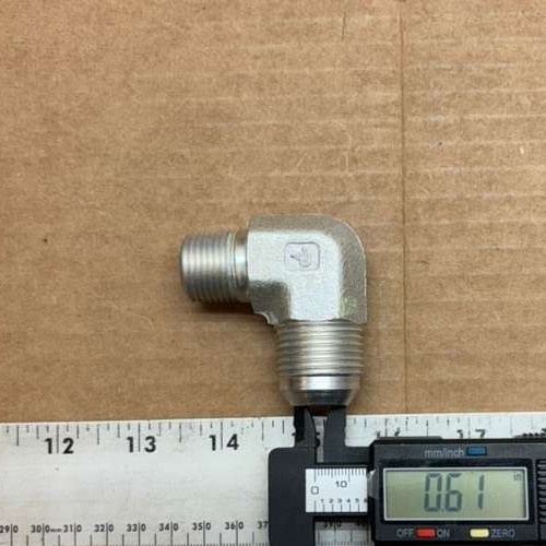 Parker 90-Degree Metal Elbow Pipe Fitting – Threaded .54″ x .61″ ID