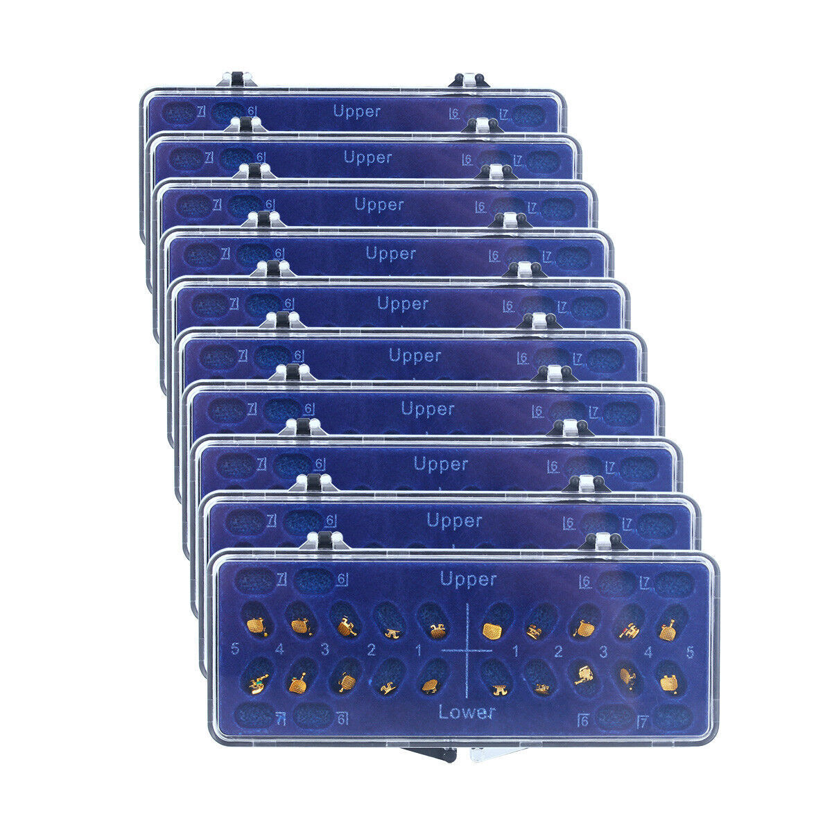 Dental Orthodontic Brackets Braces 24K Gold Plated Mini Roth 0.022 hooks 345