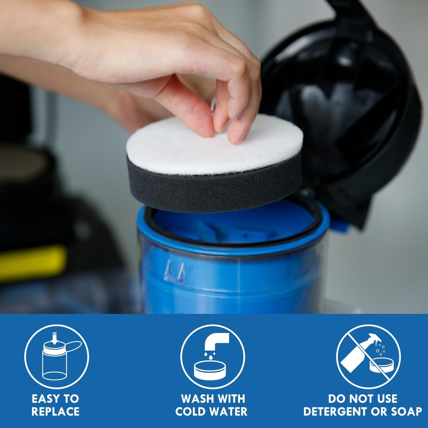 Vacmaster 520969 Pre-Filters and Replacement Belt for Bagless Upright Vacuum Cle