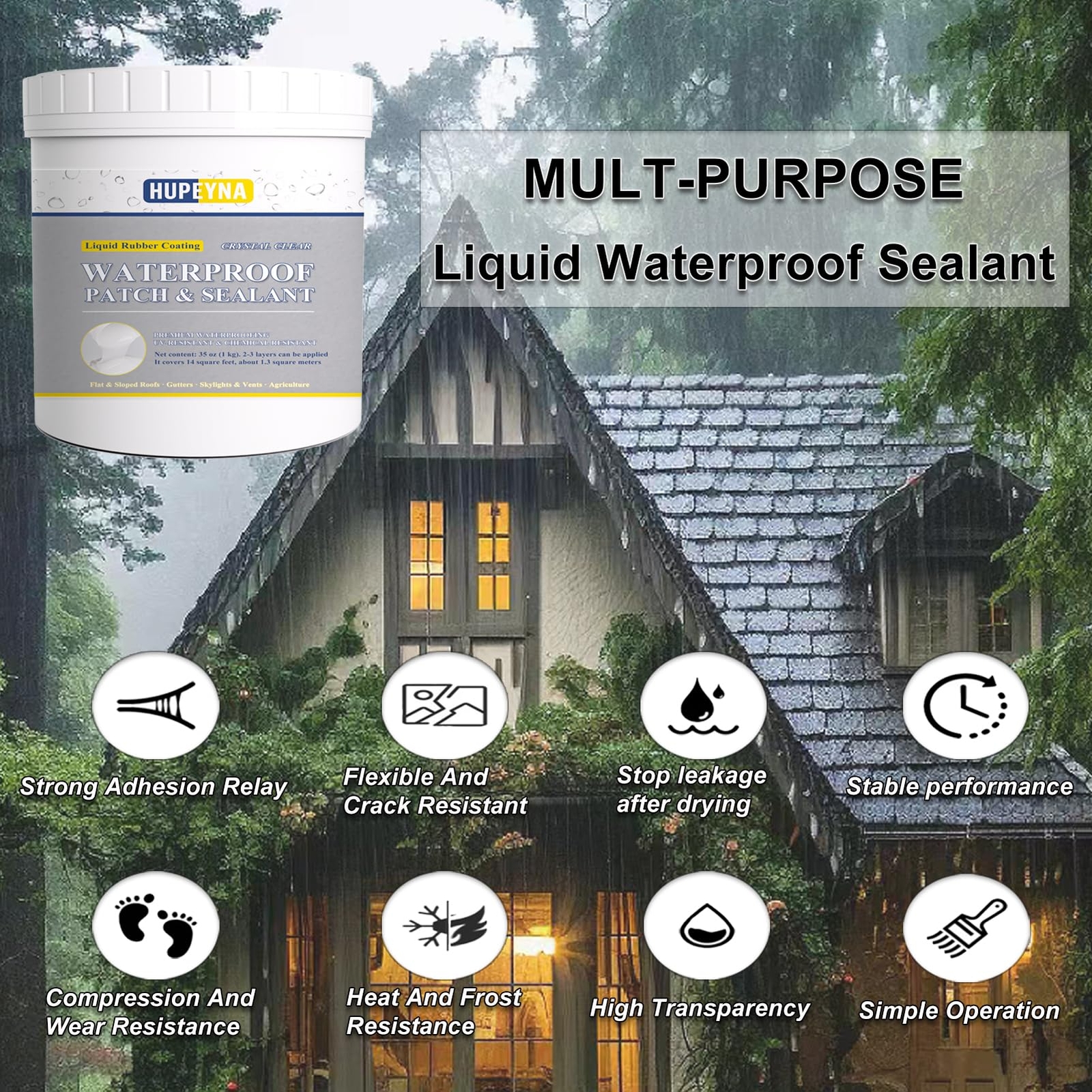 Invisible Liquid Waterproof Sealant Repairing Leak Indoor and Outdoor Use 35oz