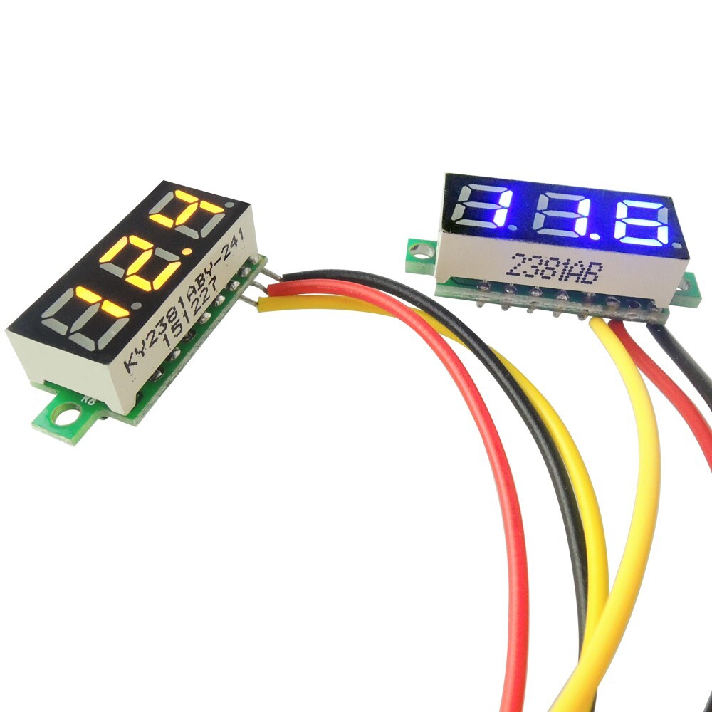 10PCS 0.28″ Mini DC 0-100V Voltage Tester Gauge Meter Digital LED Voltmeter