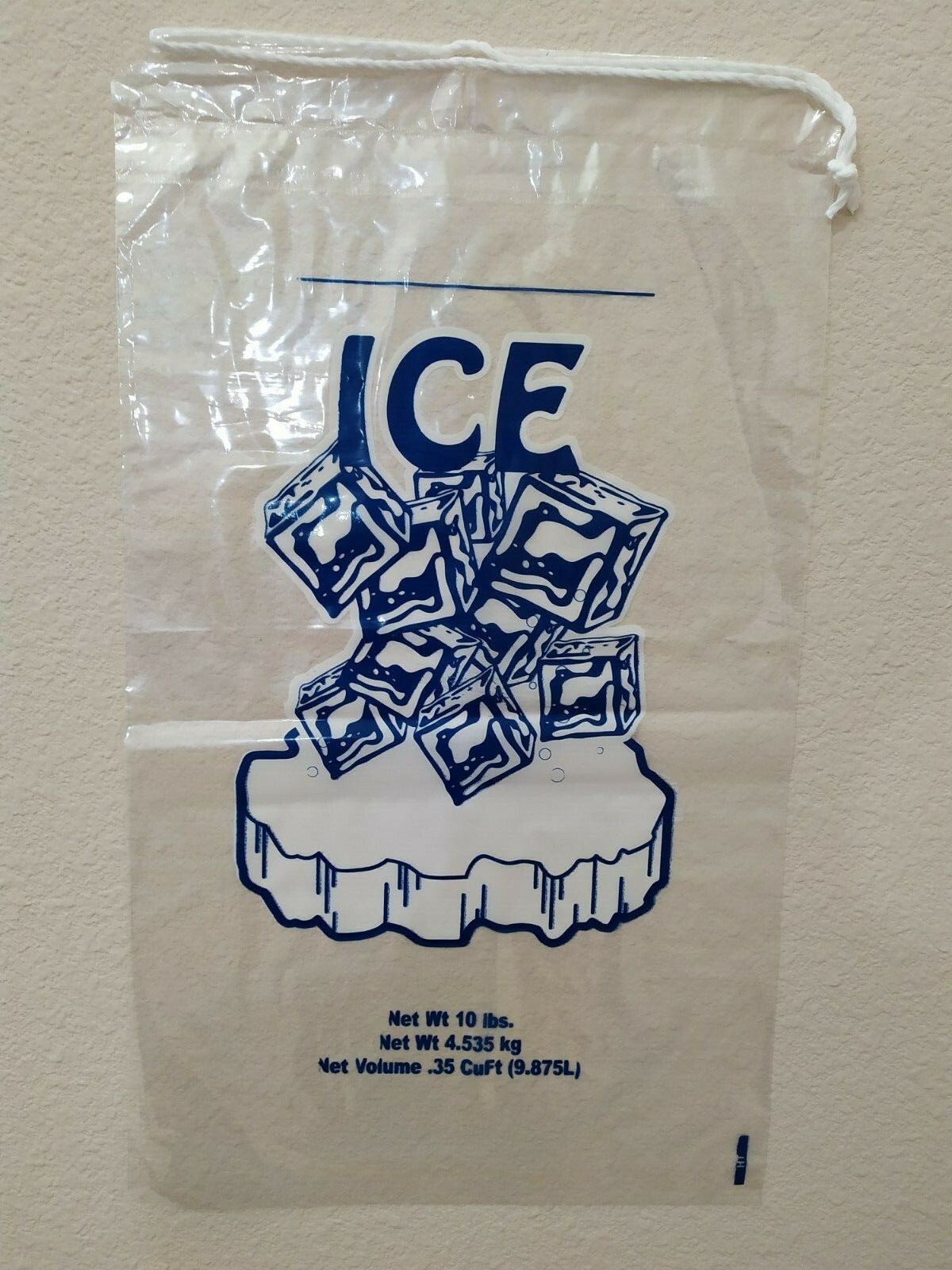 10 LB LBS Commercial Ice Bag Bags Drawstring 10/25/50/100/150/200/…/500/1000