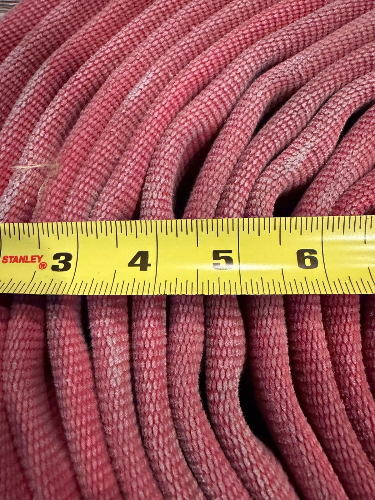 3 1/8″ wide Red Fire hose for boat docks, abrasion protection etc. 10’ length