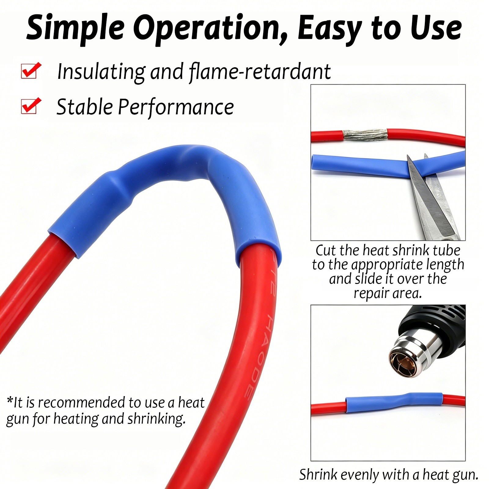 Silicone Heat Shrink Tube 1.7:1 Shrink Ratio Flexible Shrink Sleeve Ø 0.8 – 30mm