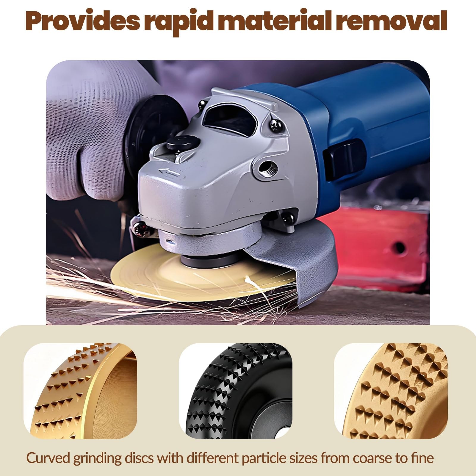 Seamaka 5PCS Wood Carving Disc Set+5PCS Rotary Burr Rasp Set,Wood Grinding Wh…