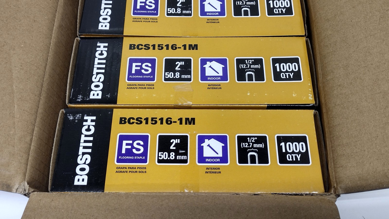 Bostitch BCS1516-1M 15-1/2 GA Flooring Staples 2″ X 1/2″ 5000 QTY New Free Ship