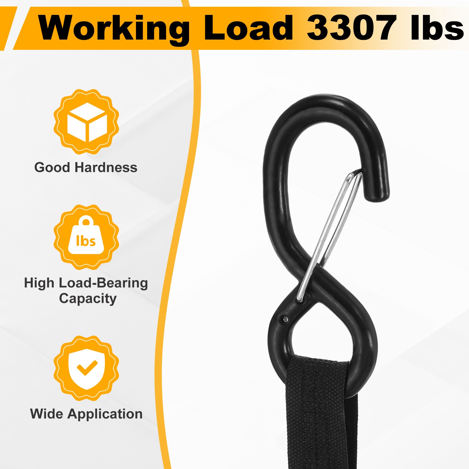 4Pcs Ratchet S Hook 8.3mm Dia Load 3307 lbs for 1.2″ Tie Down Strap Wedding