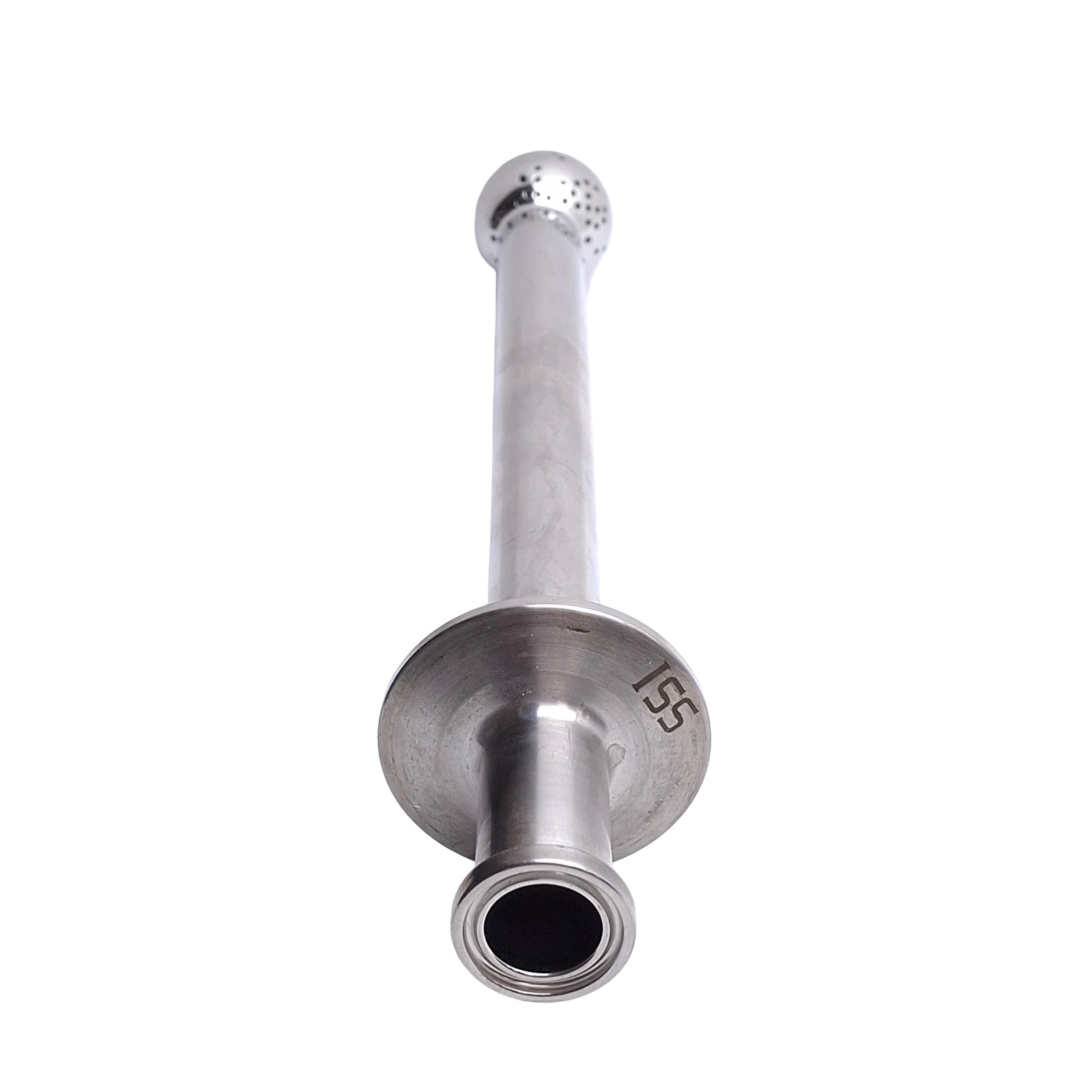 ISS Sanitary Supply Tube With Spray Ball 1/2in Tri-Clamp, 8.12in Internal Length