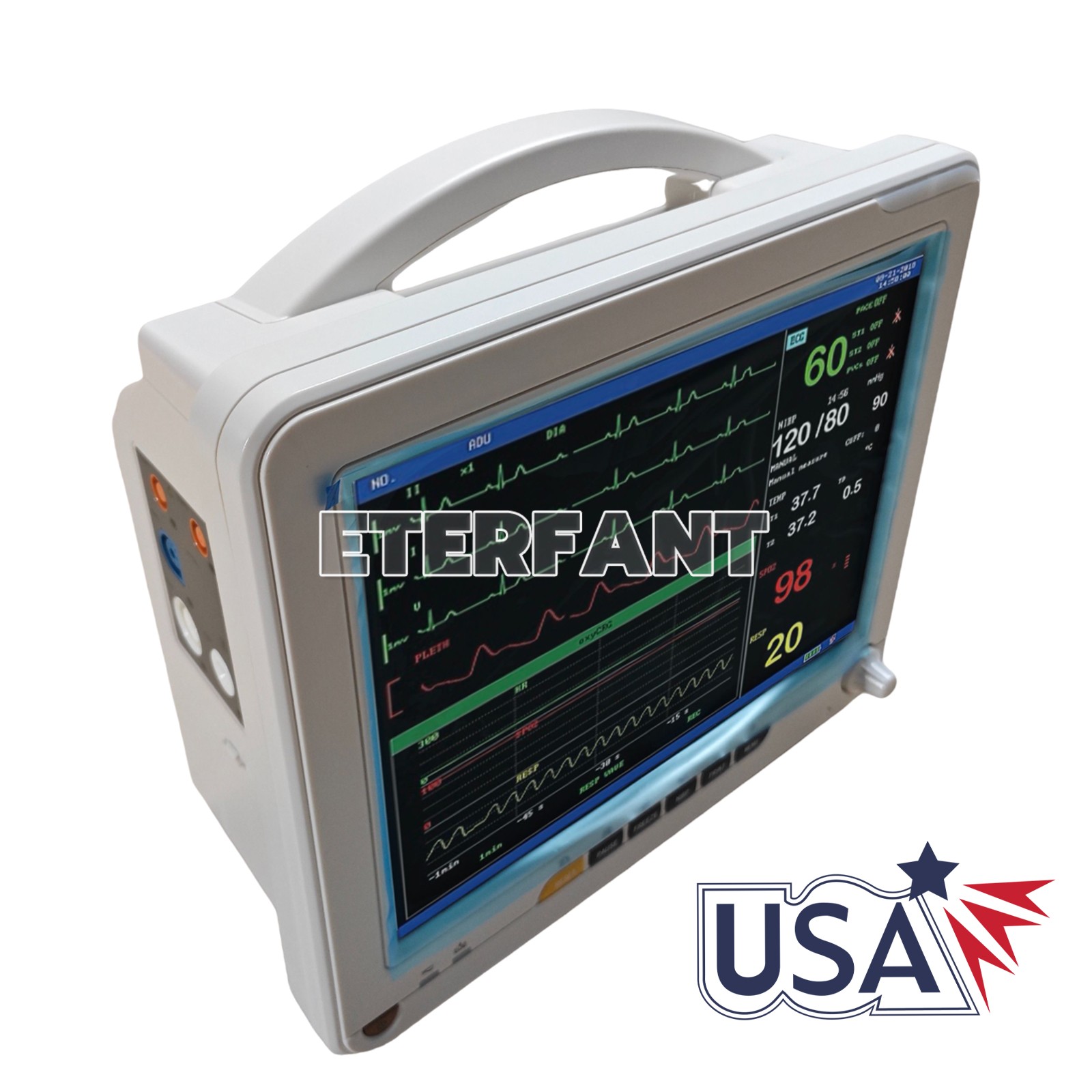 12″ Patient Monitor ICU CCU Vital Sign For Hospital/Rolling Trolley Cart Stand