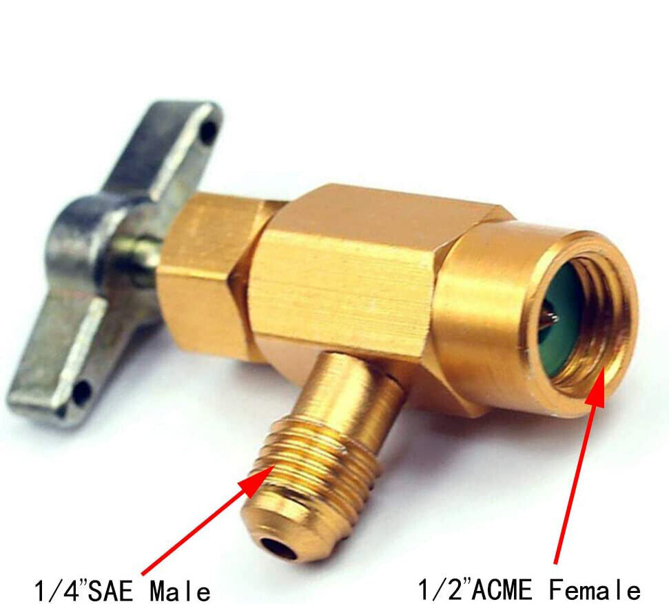 Self-Sealing A/C AC Can Tap Freon Puncture Style Tapper Adapter Dispensing Valve