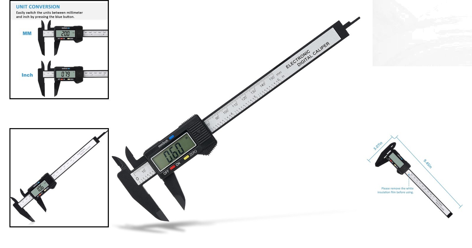 Adoric Electronic Micrometer Caliper 0-6” – Auto-Off, Lightweight & Durable