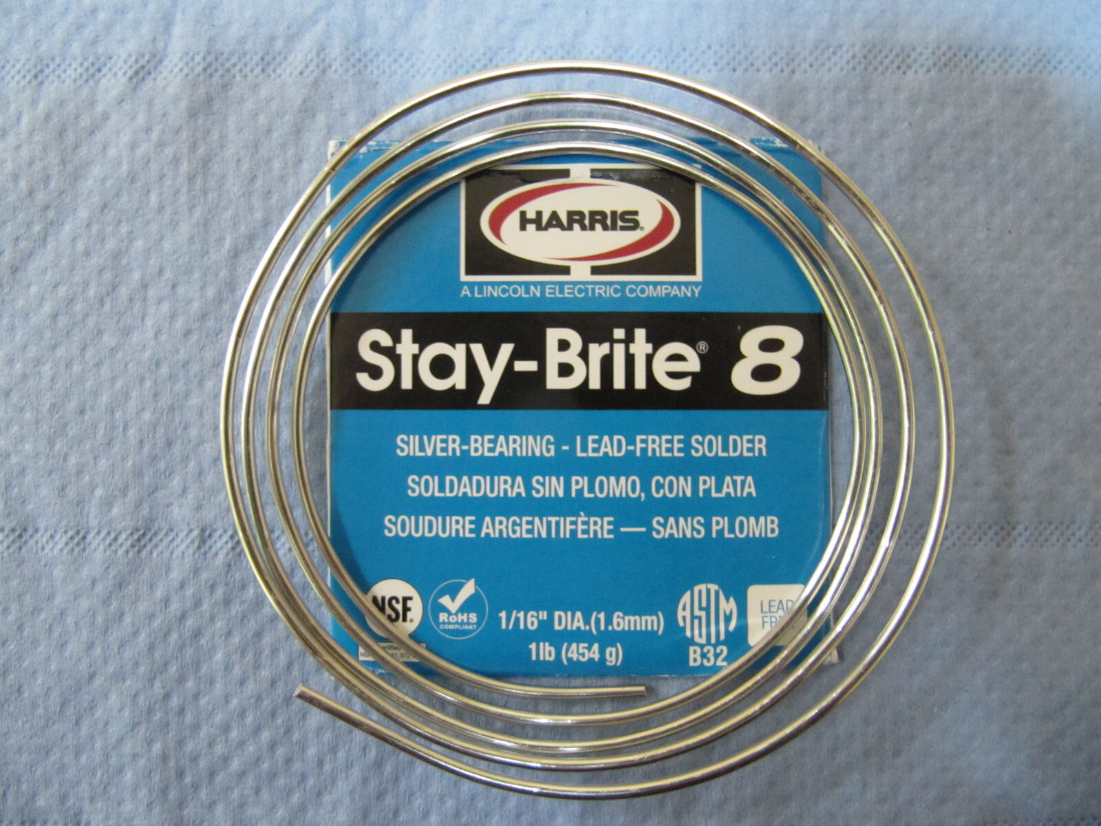 HARRIS STAY BRITE #8 TIN/SILVER SOLDER – 36″ (36 inch) piece, 1/16″ DIA. (1.6mm)