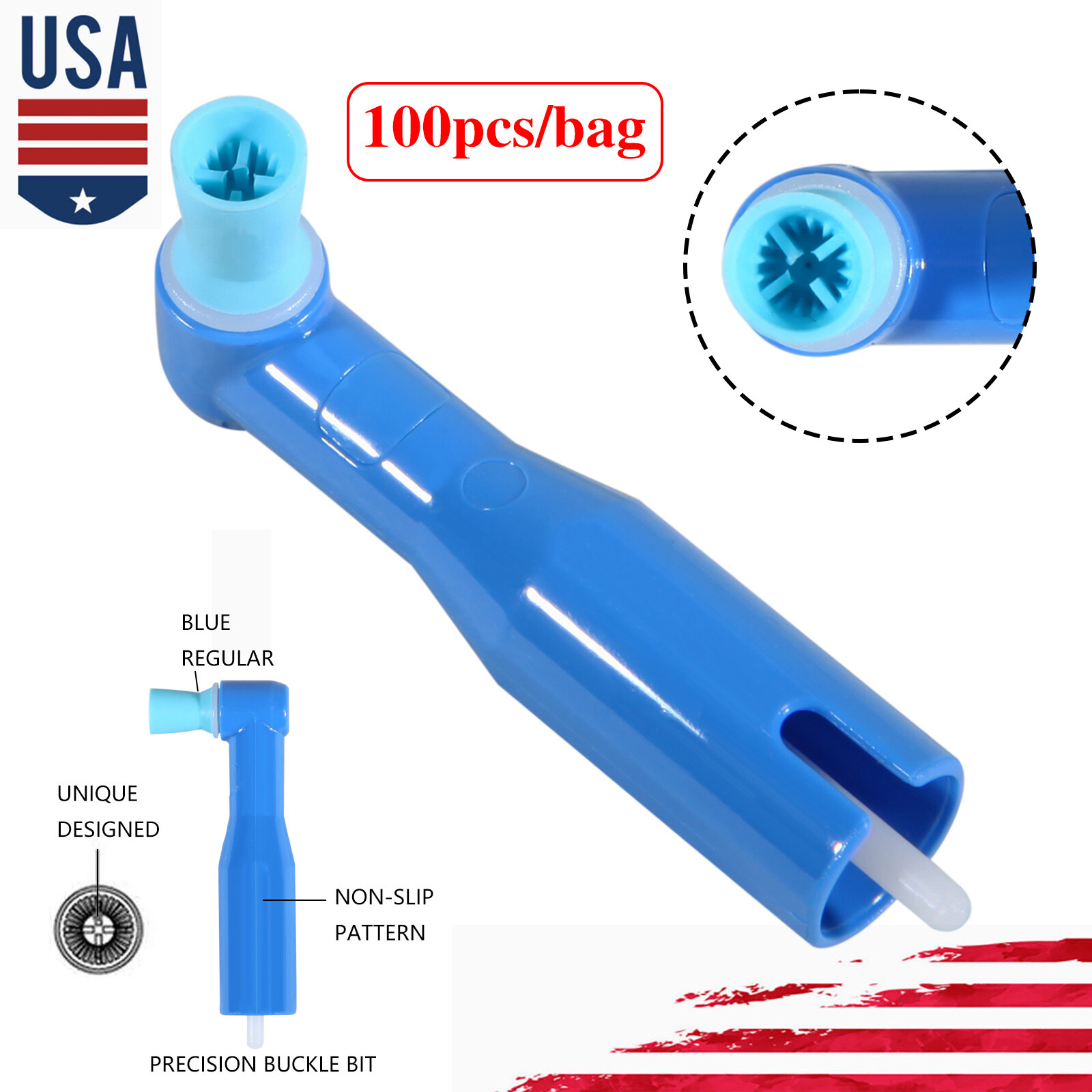 100 pcs Dental Disposable Prophy Angles Top Quality Money back guarantee!
