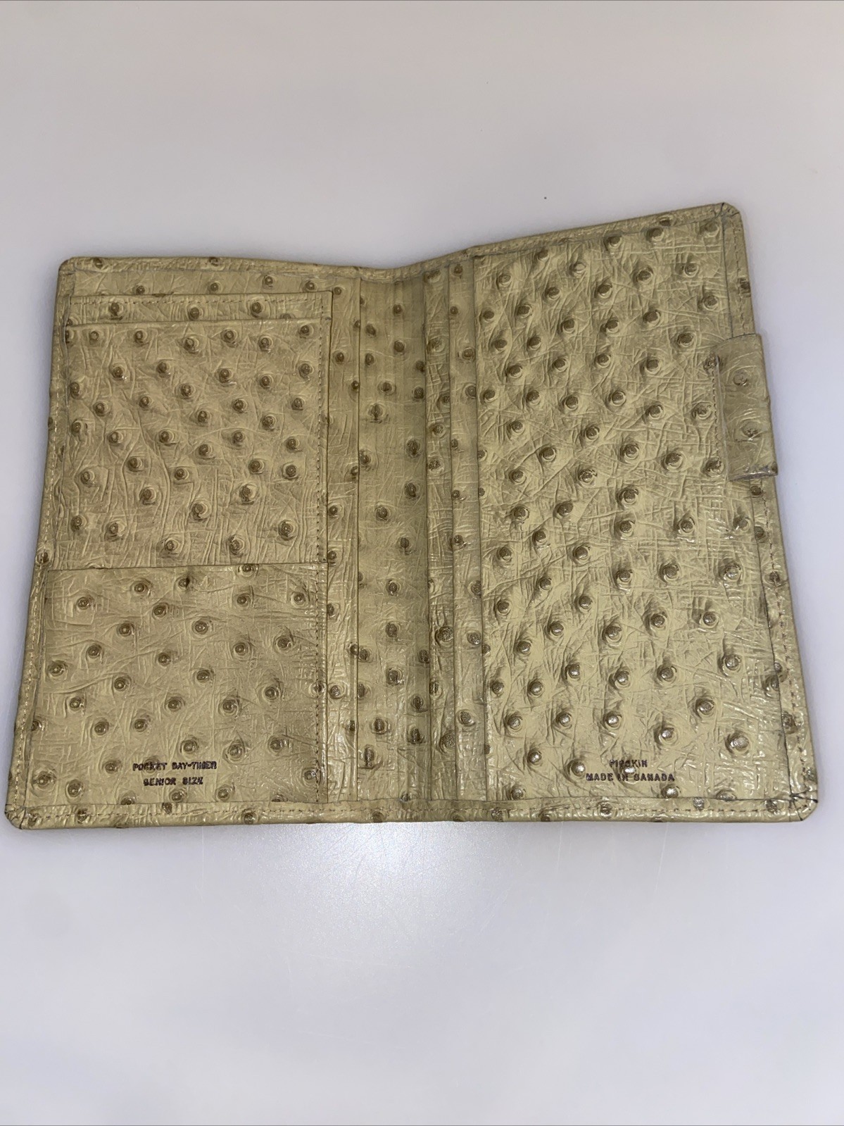 VTG Pigskin leather Pocket Day Planner Wallet/Checkbook senior Sz made canada