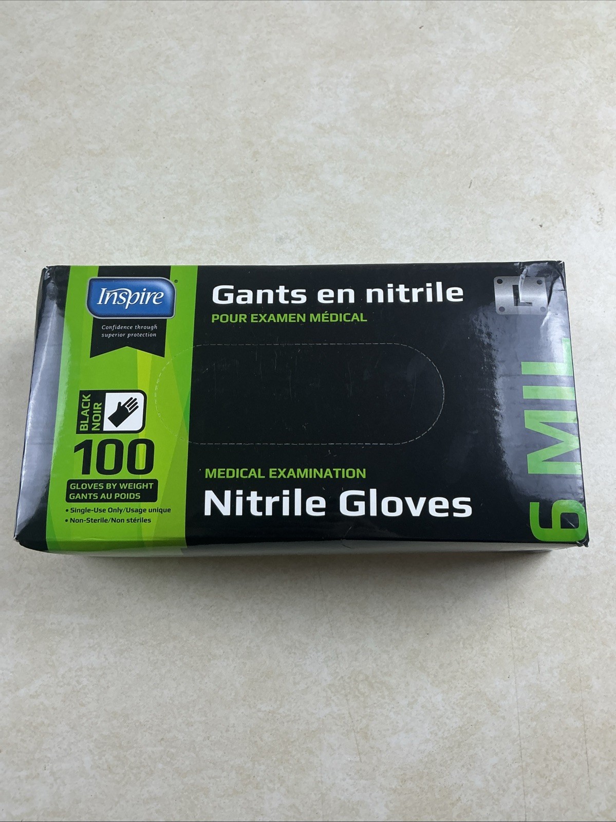 Inspire Black Nitrile Gloves HEAVY DUTY 6 Mil Nitrile Chemical Resistant Medi…