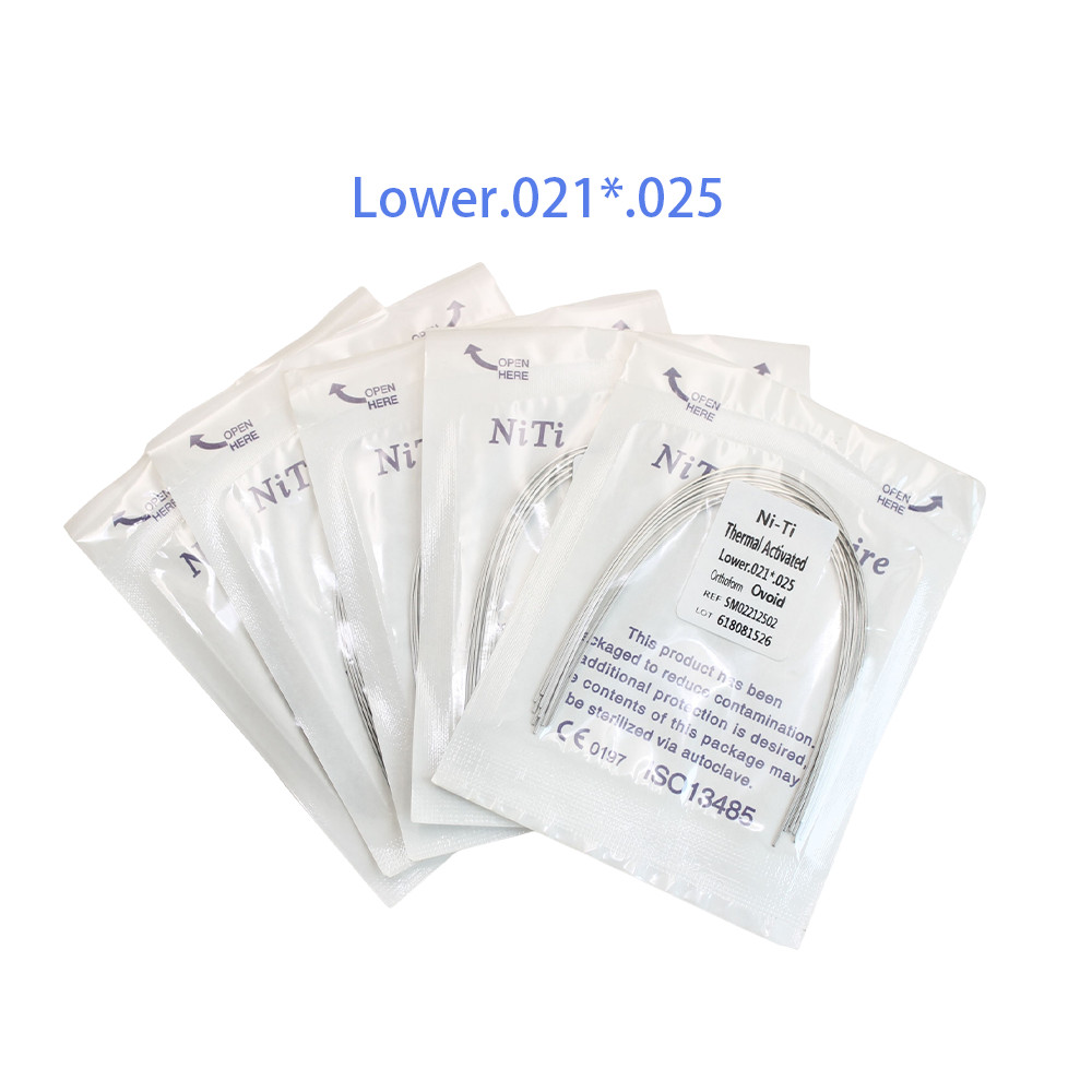 Dental Ortho Heat Thermal Activated Niti Rectangular Arch Wire Ovoid Form