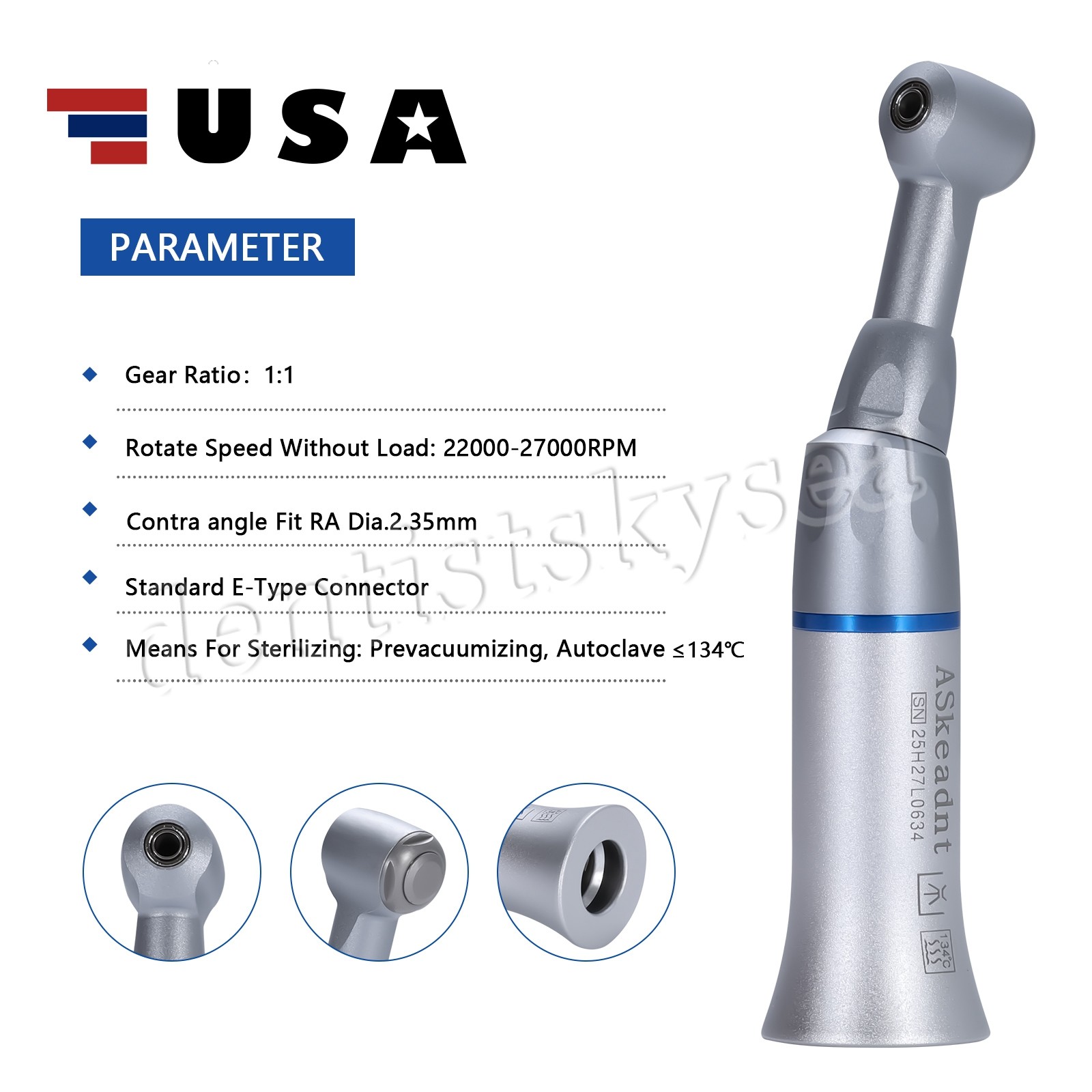 NSK Style Dental Slow Low Speed Contra Angle Handpiece Latch E-Type Attach YP